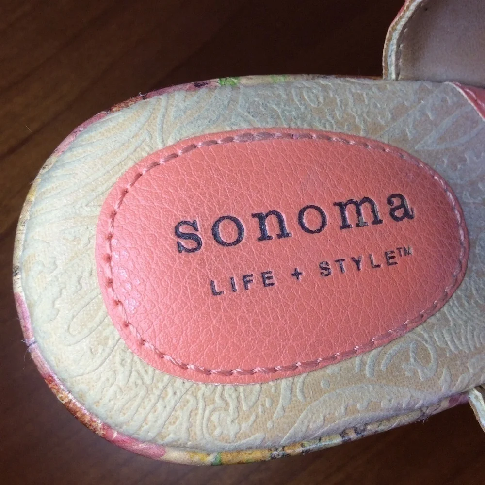 Sonoma Stacie Blossom Wedge Strappy Sandals Sz-6.5